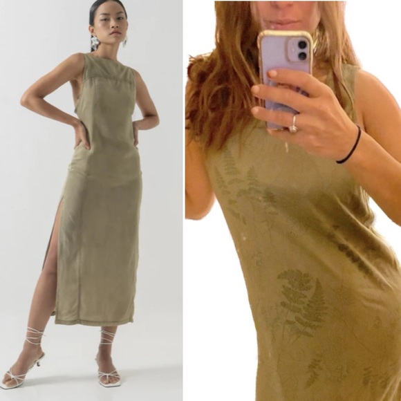 Vintage Dresses & Skirts - Vintage IVY Olive Maxi Dress